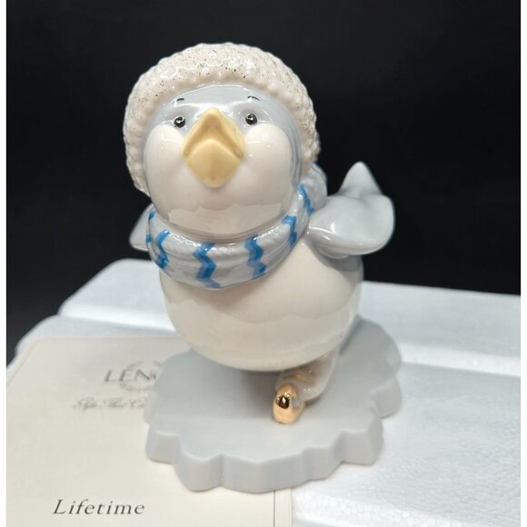 Lenox Skating Penguin Figurine With Hat & Scarf Ceramic Winter Décor 4.5" - Picture 3 of 8